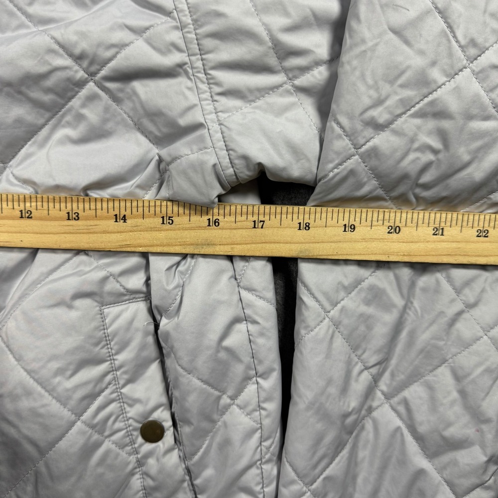 Patagonia Kids XXL 16-18 Diamond Quilted Jacket Light Grey Snap Front Insulated - Picture 6 of 9